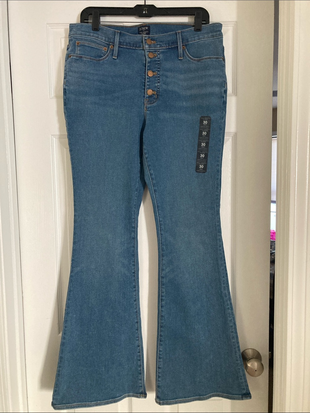 JCrew Factory full length flare jeans in signature stretch
